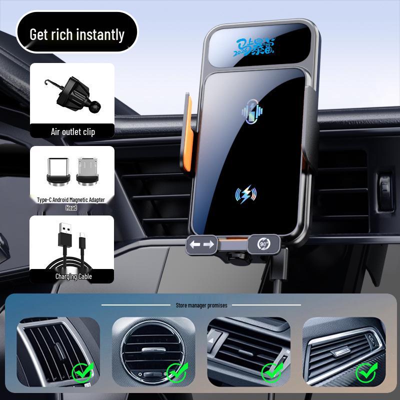 

Universal Electric Clamping Wireless Car Phone Holder & Charger for Air Vent, 2026 Navigation Edition