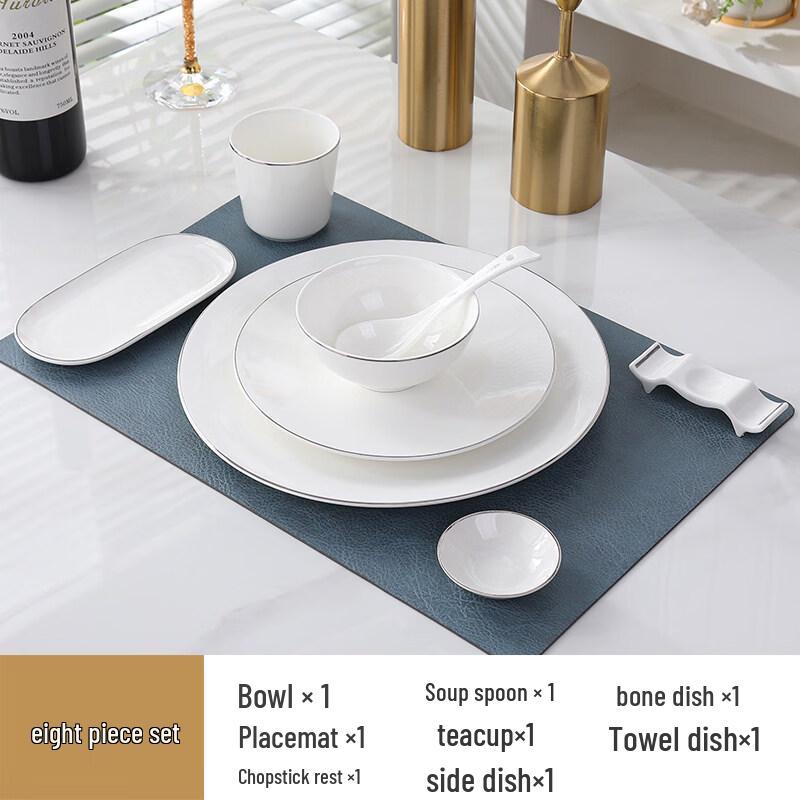 

Elegant Silver-Rimmed Bone China Dinnerware Set