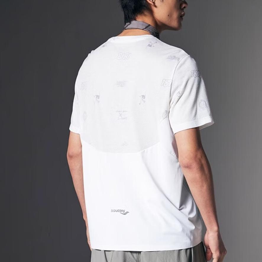 SAUCONY Nathan Bell Series Casual Crew Neck Short Sleeve T-Shirt Unisex Tops White SA2259ST41C-PR243