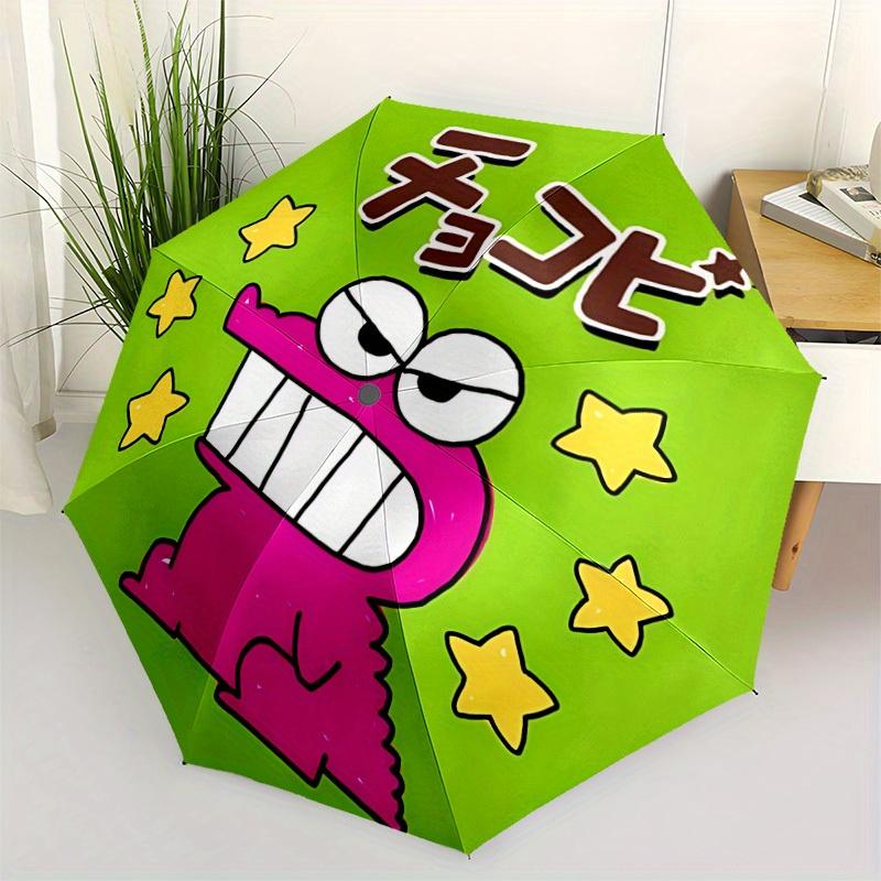 1pc Crayon Shin-chan Chibi Monster Automatic Open/Close Umbrella Sturdy Iron Frame, Compact Travel Umbrella - Perfect Gift for Women, Men, a0829125
