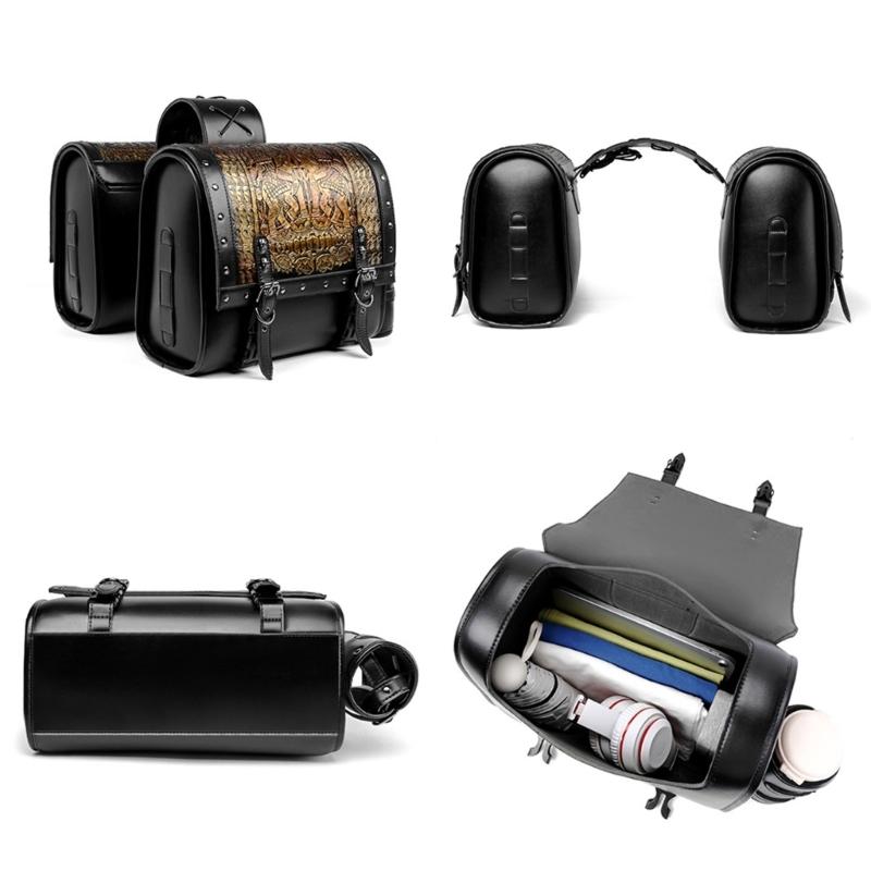 1 Pair Over Saddles Bags Motorcycle Tool Bag Travel Luggage Storage Bag Motorbike Retro Style Saddlebag Side Bag Pouch