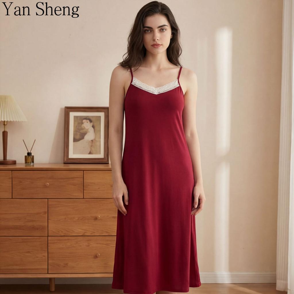 New Arrival Women Sexy Lace Sling Nightgown Summer Ladies Soft Pajamas Home Sleep Dress