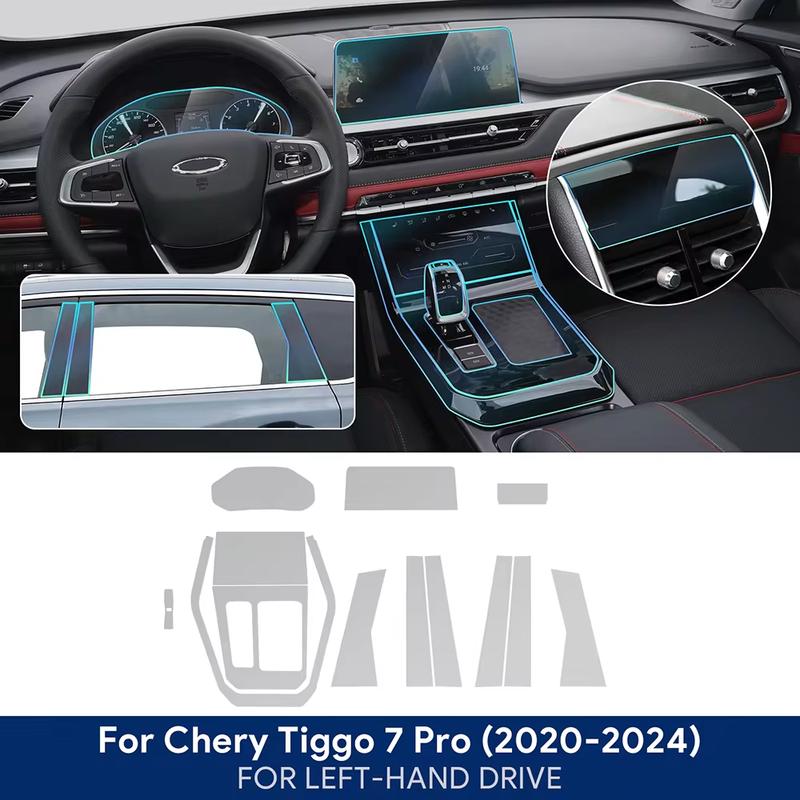 TPU For Chery Tiggo 7 Pro -2024 Car Navigation Screen Film Gearbox Protective Sticker Anti-scratch Interior Accessories