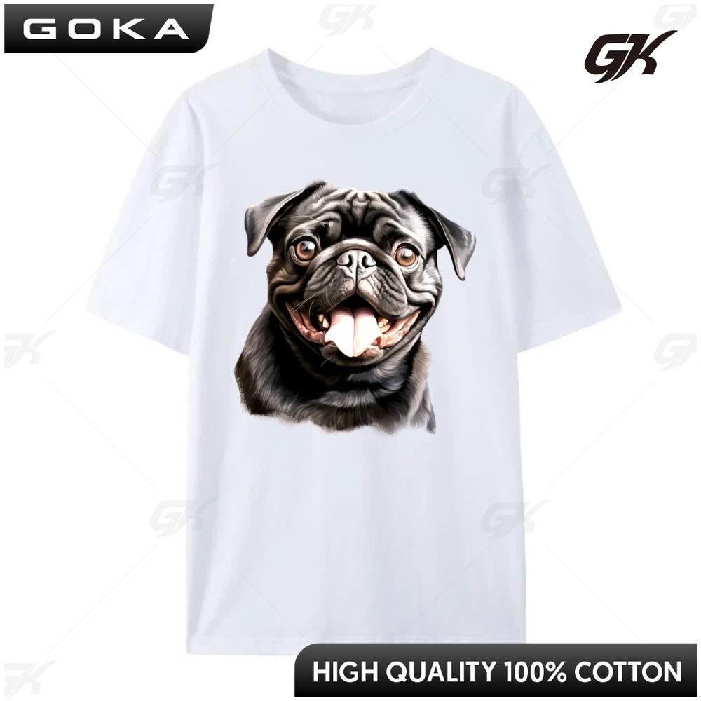 

Cute Black Pug Free Shippping Items Lowest Prices Halloween Halloween White Graphic T Shirt Clothing Gift Round Short Sleeved 4XL