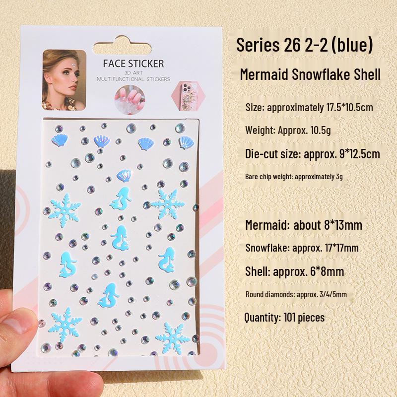 3D Butterfly & Star Face Sticker Set with Rhinestones & Pearls for Kids