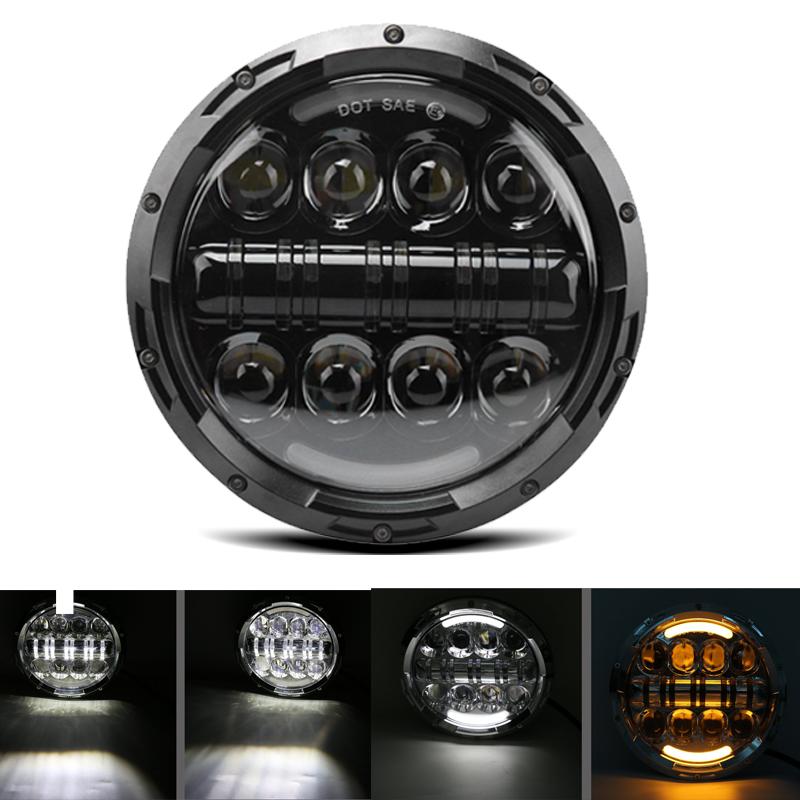 

Для Лада 4х4 урбан Нива Wrangler TJ JK LJ CJ Land Rover Defender Hummer Дневные ходовые огни 7-дюймовая светодиодная фара H4 Hi-Lo