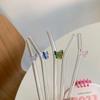Transparent Bent Butterfly Glass Straw for Juice & Milk - High Temperature Resistant Stirrer