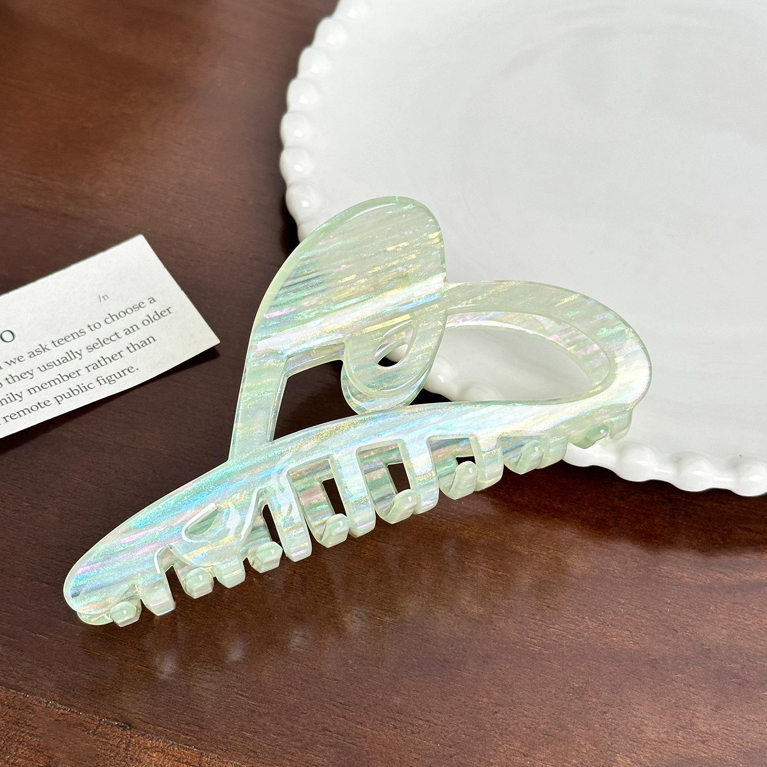 

Модный красочный дизайн в виде сердца Зажим-краб для волос Идеально подходит для шикарного повседневного и формального образа чирковый