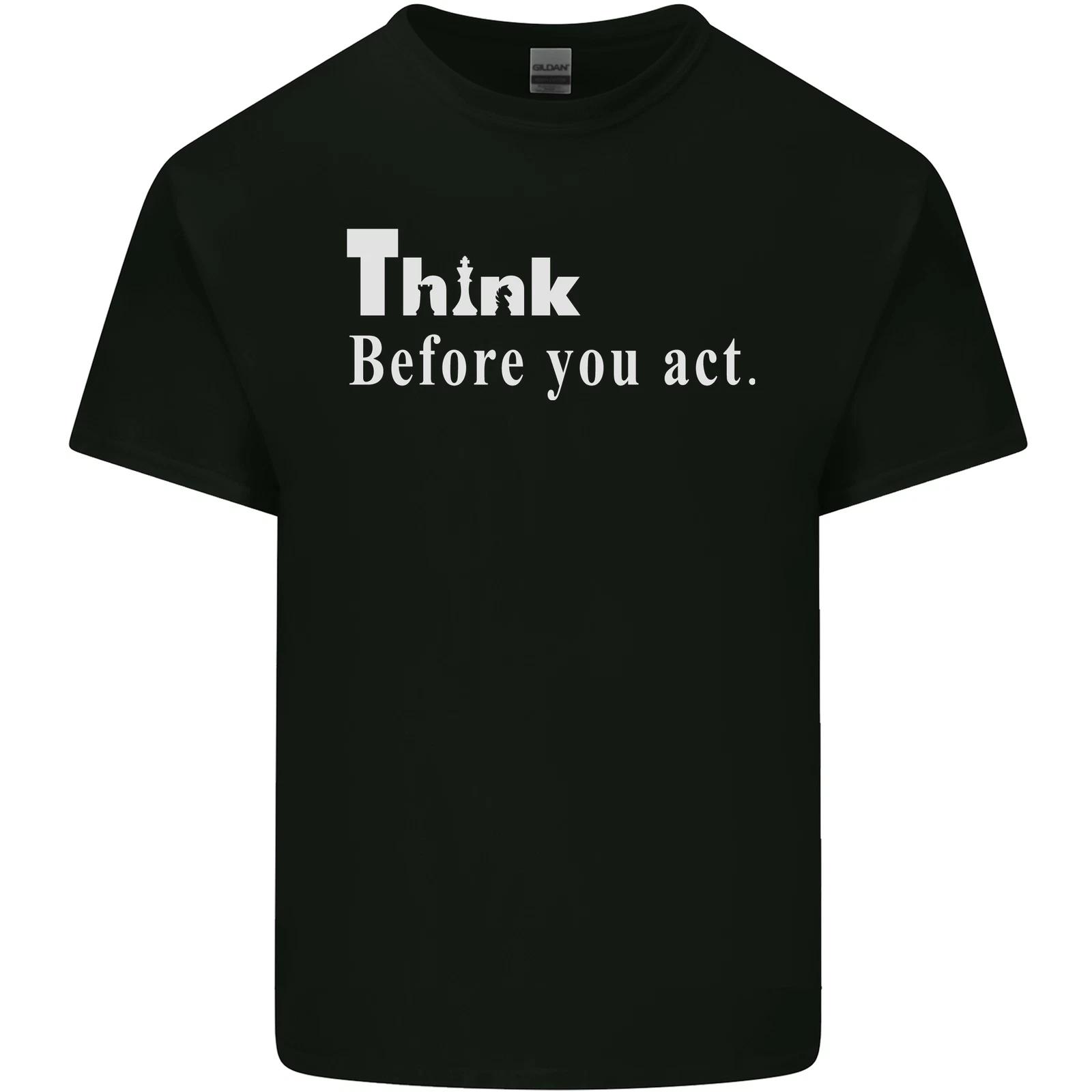 Chess Think Before You Act Kids T-Shirt Childrens M