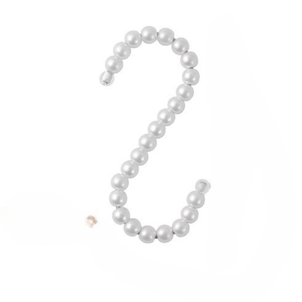 1PC S Hook Pearl Hanger Pearl Hanger Hook Plastic Hook Light Luxury белый