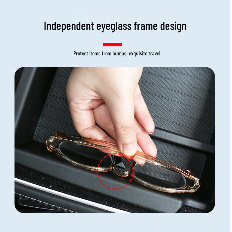 Eco-Friendly Double-Layer Armrest Storage Box for Tesla Model Y Center Console