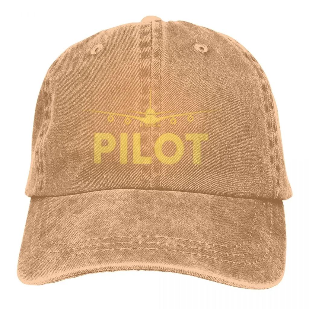 Washed Men's Baseball Cap Born To Fly PILOT Trucker Snapback Cowboy Caps Dad Hat Golf Hats