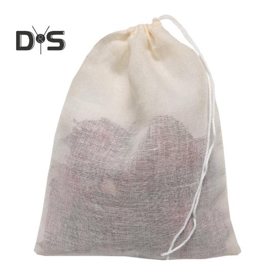 20 Stück Gewürzbeutel mit Kordelzug, Musselinbeutel aus natürlicher Baumwolle für Tee, Kräuter, Suppe, wiederverwendbarer Käsetuchbeutel zum Abseihen, leere Beutel