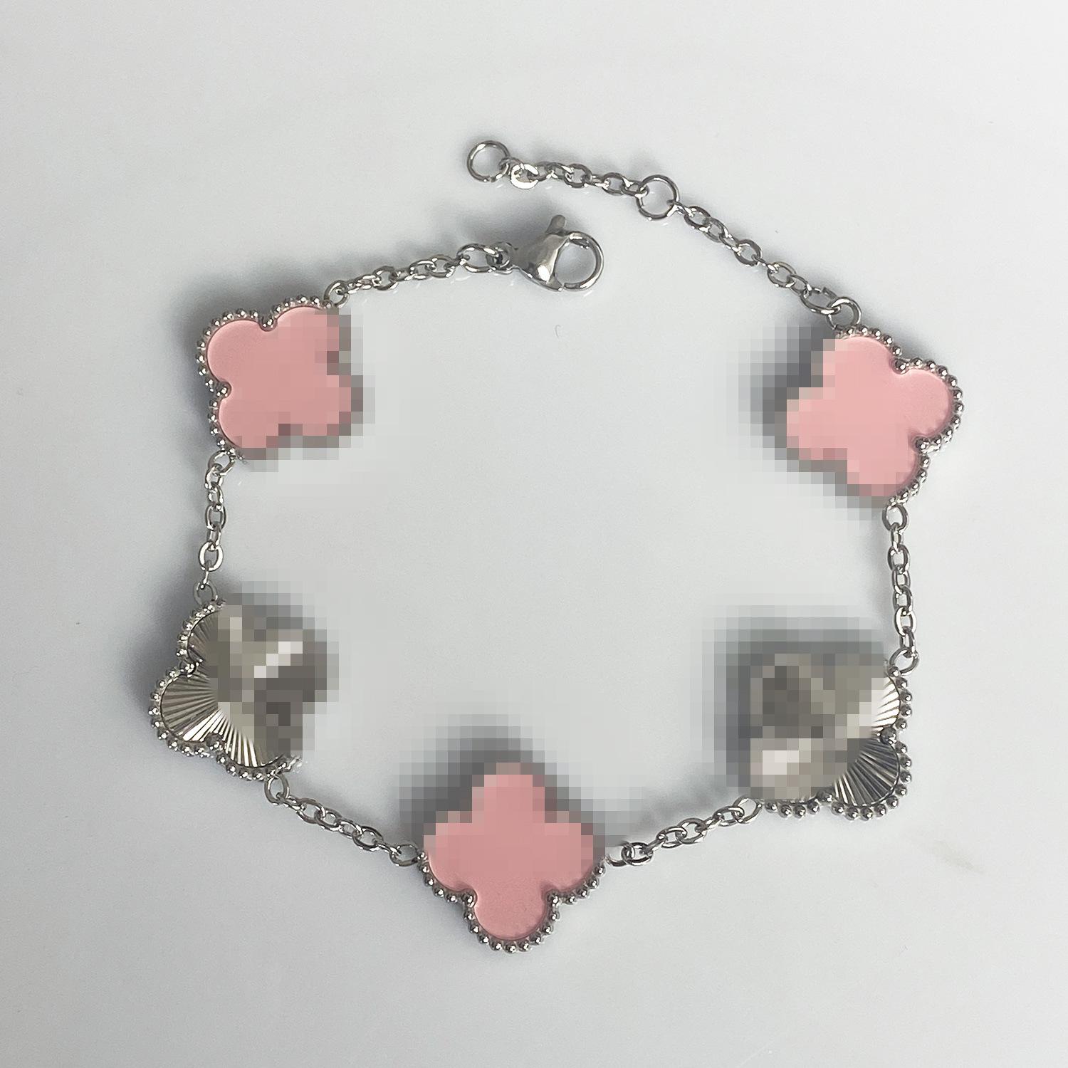 

Браслет 15 мм Пять цветов Лазерный браслет 18К Браслет Четырехлистный клевер Женский браслет