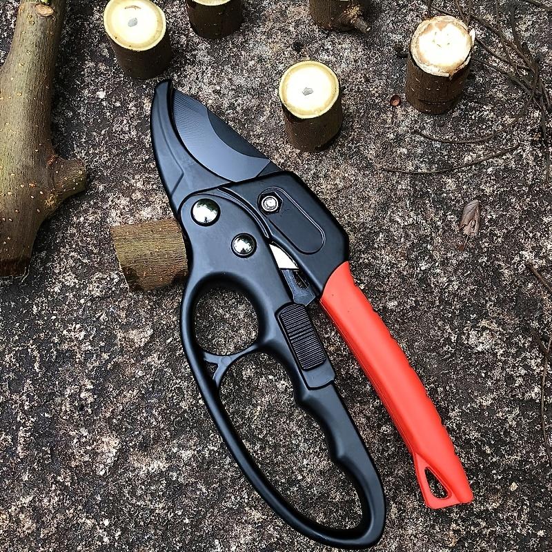 1pc, Professional Ratchet Anvil Pruning Shears, Segmented Pulley Pruning Shears, Hand-saving Branch Pruning Shears