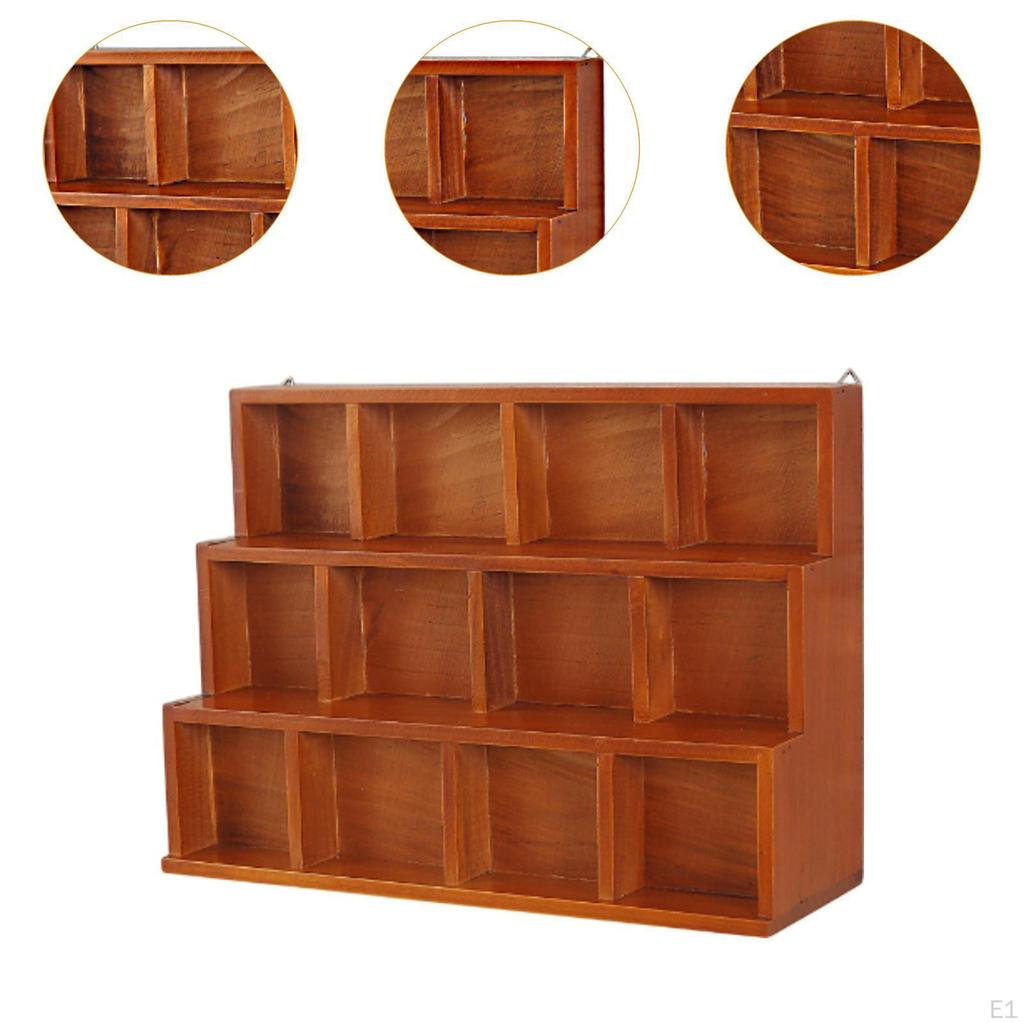 Wall Mounted Teapot Display Stand Storage Rack with Compartments Tea Cup Holder Teaware Shelf for