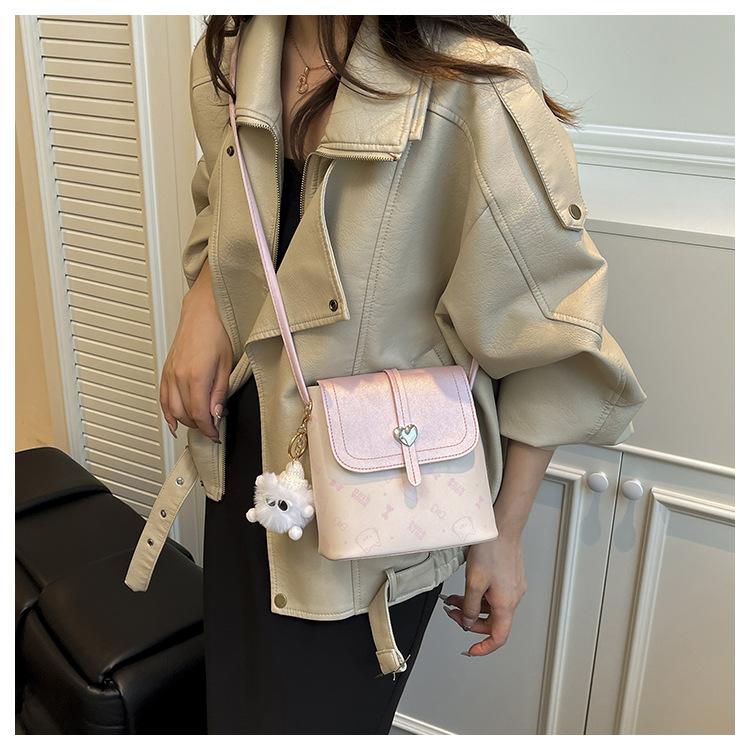 Retro Style Faux Leather Bucket Bag for Women Minimalist Square Shoulder Purse Trendy Casual Crossbody Handbag CLE