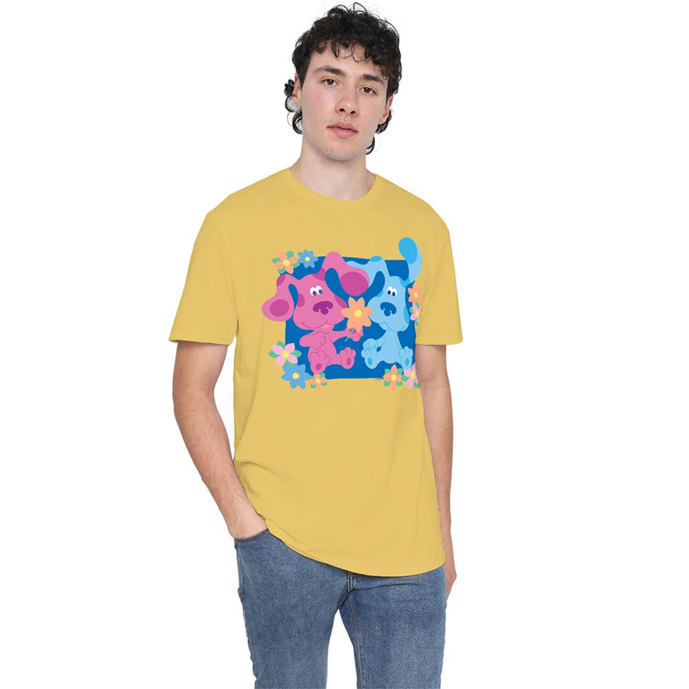 Blue's Clues Unisex Erwachsene Blumen Klassisches T-Shirt