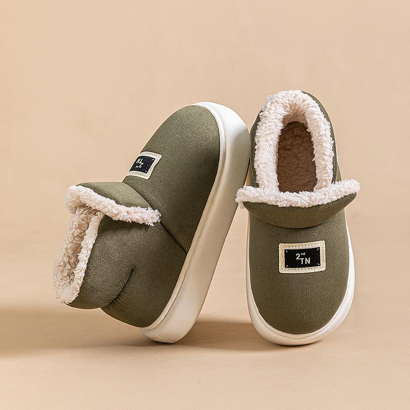 Winter Household Old Cotton Shoe Bag Heel Velvet Indoor Warm Thick-soled Snow Boots Winter Warm Feet Home
