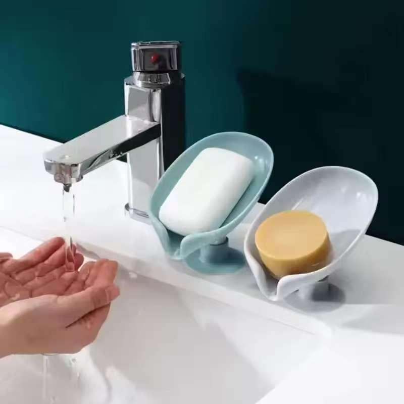 Soap Box Drain Storage Rack Convenient for Hole-free Suction Cup-type Leaf Soap Box Drain Moisture-proof Storage Tool
