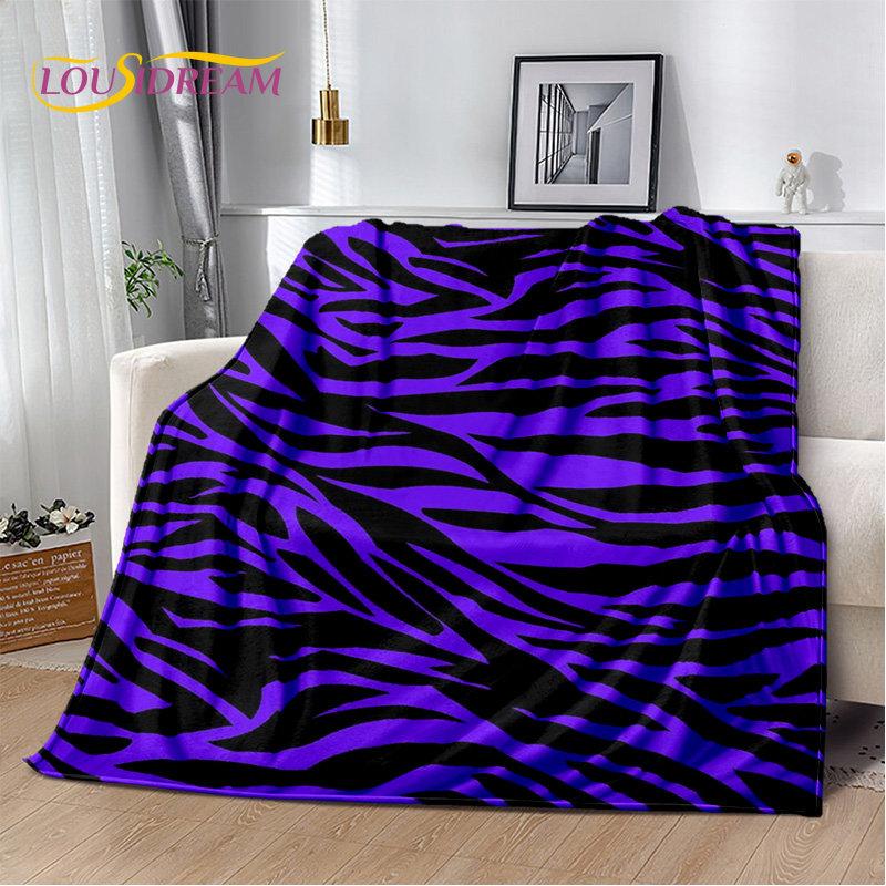 3D Colorful Zebra Pattern Soft Plush Blanket,Flannel Blanket Throw Blanket for Living Room Bedroom Bed Sofa Picnic Office Cover