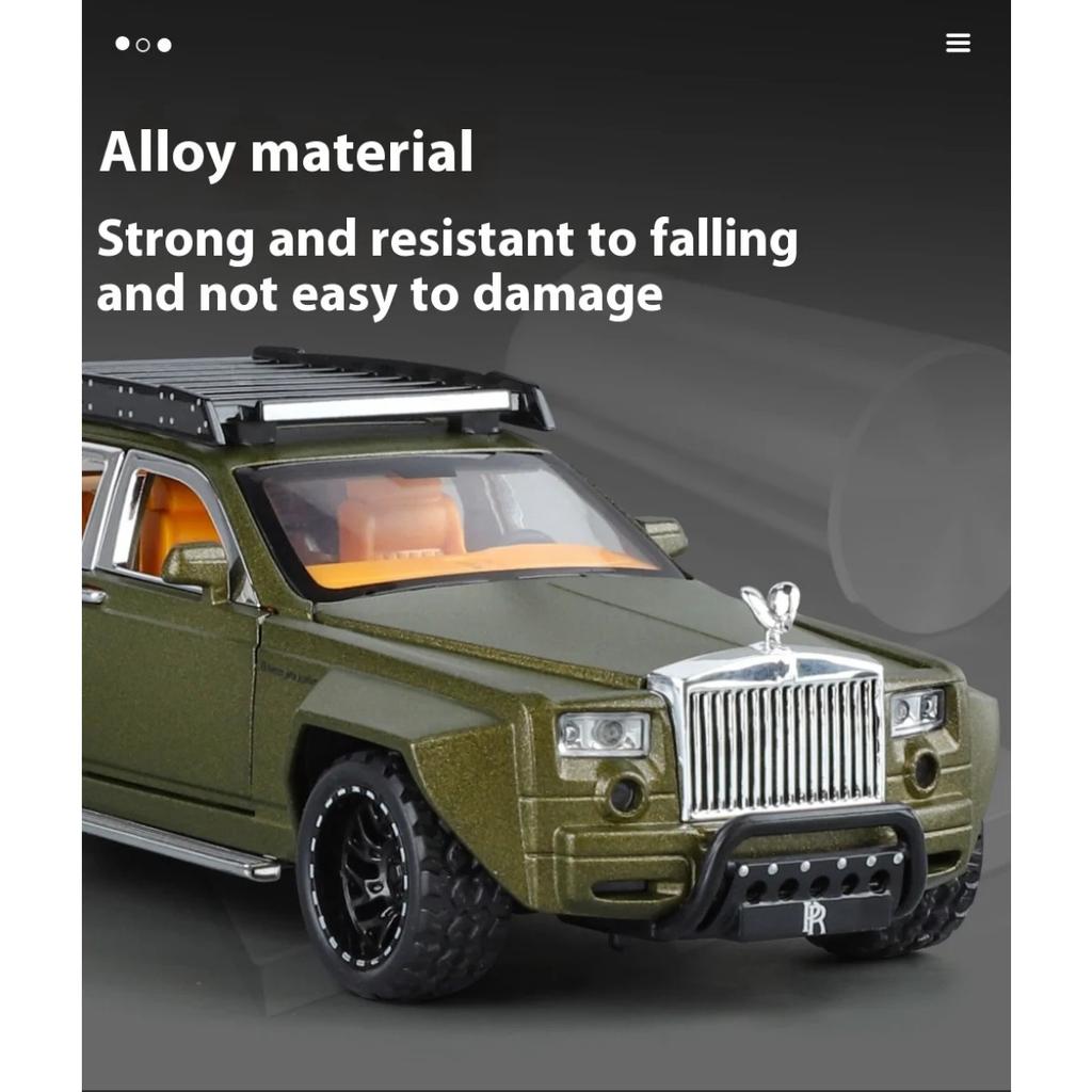 1/32 Scale Rolls Royce Phantom 6X6 Modified Alloy Diecast Metal Model Car Sound & Light Hobby Collectibles Holiday Gifts for Boyfriend