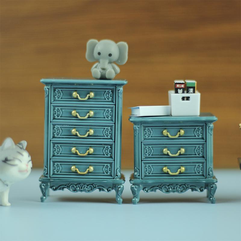 1 Stück Puppenhausmöbel Ornamente Mini Europäischer Stil Retro Schrank Modell