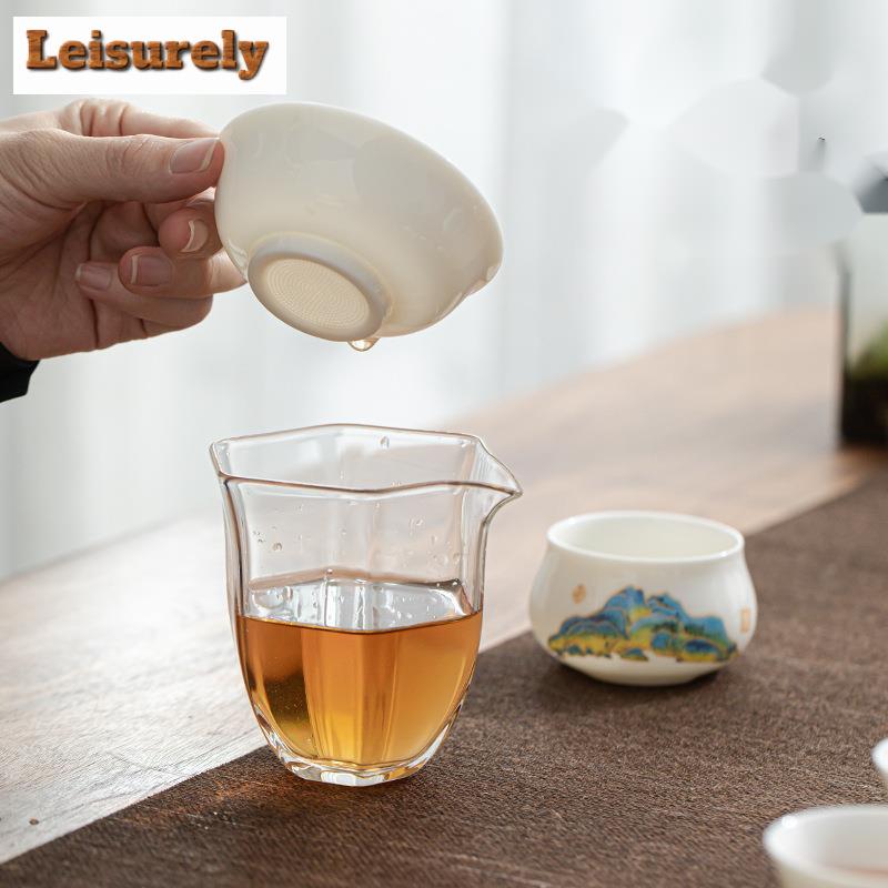 Dehua White Porcelain Landscape Tea Infusor Japanese Tea Diffuser Tea Strainer Tea Soaking Tea Filter Cha Tableware Supplies