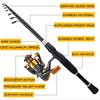 Fishing Rods and Reels Combos Set 1.8-2.4MTelescopic Fishing Rod with 13+1BB Spinning Reel for Carp Bass Saltwater Freshwater Fishing