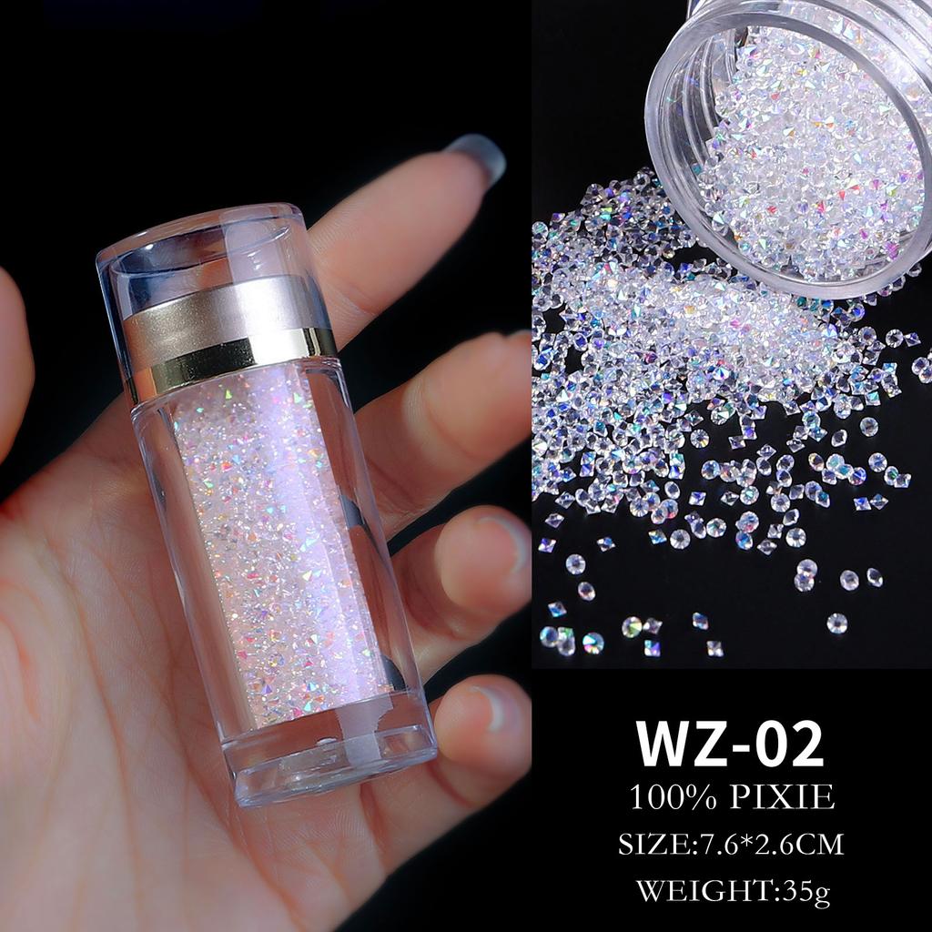 Nail Art Jewelry Elf Beads, Glass Beads Mixed Diamonds, Transparent Beads Micro-Diamonds, Bottled Direct Sales
