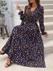 2024 Women's Autumn V-Neck Long-Sleeve Print Dress