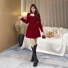 2025 Spring Korean Trend Square Neck Slimming Casual Plus Size Dress for Women