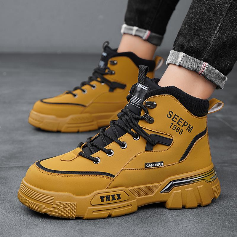 Fashion CYYTL Mens Boots Ankle Casual Shoes Leather Cowboy Combat Tactical Winter Motorcycle Chelsea Work Outdoor Hiking Designer Luxury