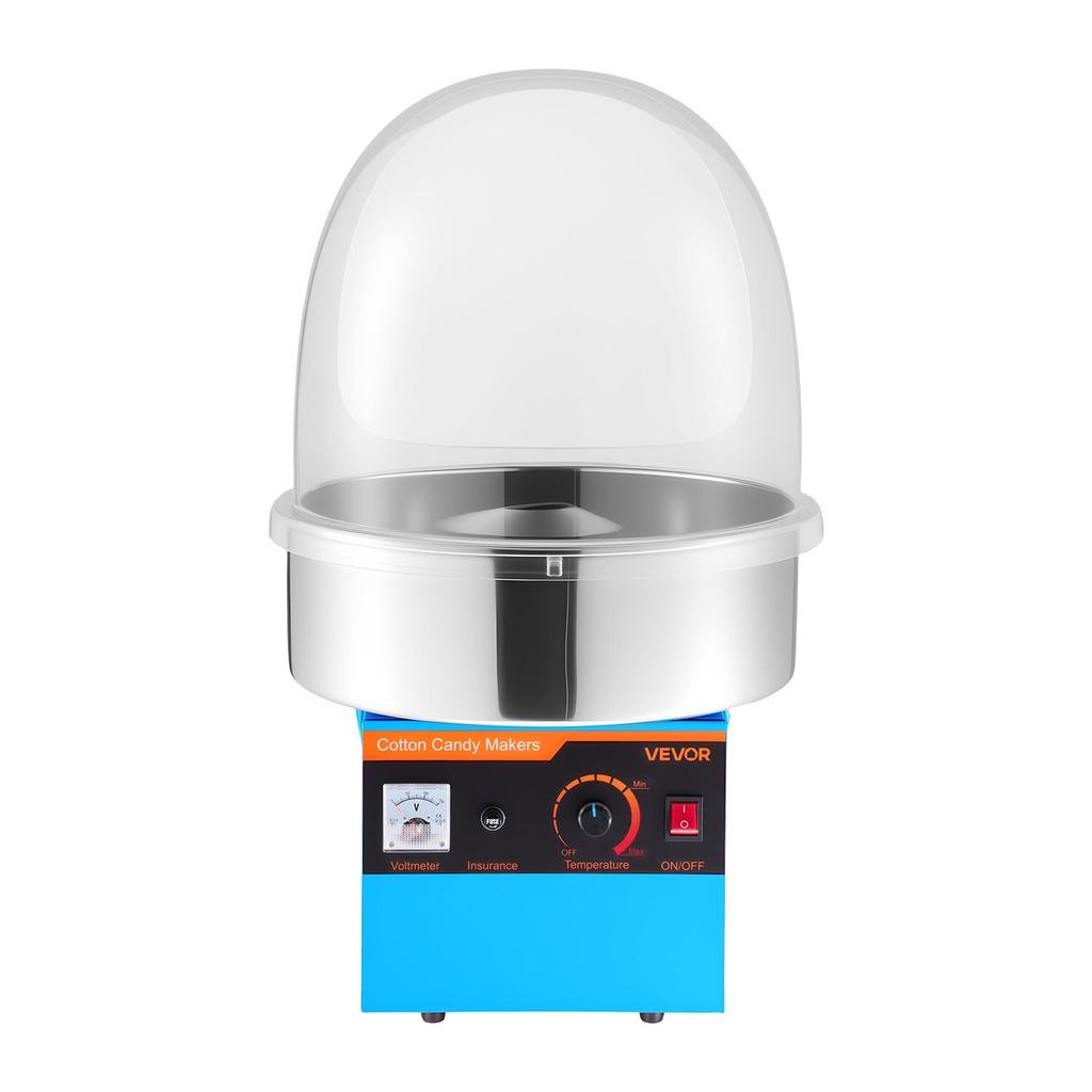 Electric Cotton Candy Machine, 1000W Electric Floss Maker With Cover, Commercial Cotton Candy Machine w/Stainless Steel Bowl & Sugar Scoop, Ideal for