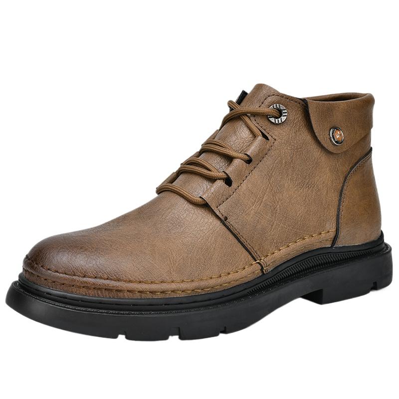Fashion Men Boots Leather Tooling Shoes Classics Men's Winter Boot Leisure Work Shoes Retro Style Casual Footwear Zapatillas Para Hombre