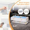 100*50*35cm Coffee Table, High Gloss Sofa Table, Living Room Table with Drawers, Coffee Table with LED Light, Glass Top, White