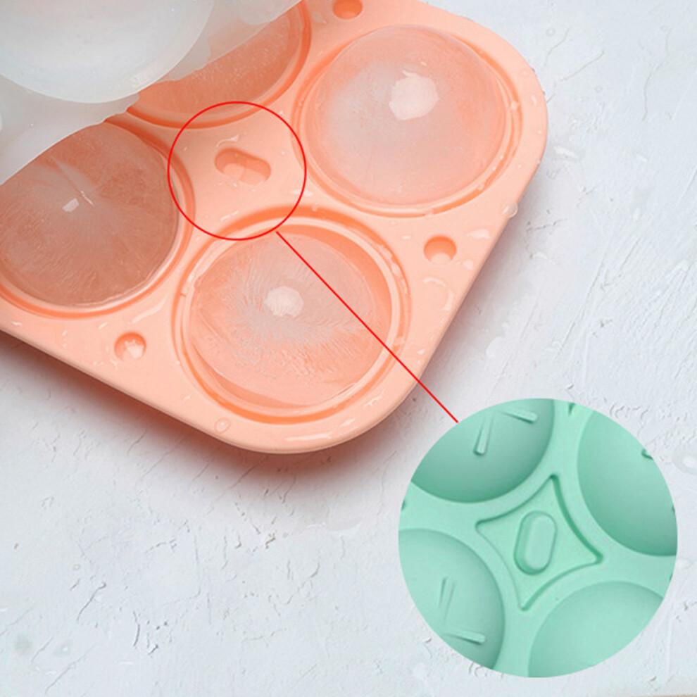 6 Cavity Ice Cubes Molds Silicone Tray for Coffee-peach
