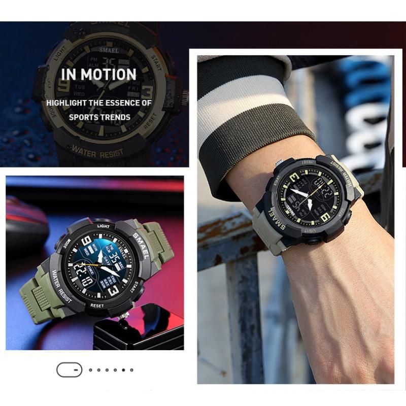 SMAEL Casual Fashion Alloy Multifunctional Waterproof Outdoor Men's Detachable Electronic Watch