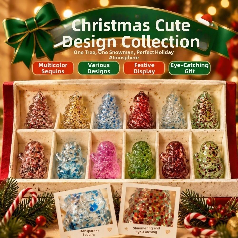 Squeezing Toy Christmas Tree Pinch Santa Claus Snowman Non Rebound Fidget Toy For Adult