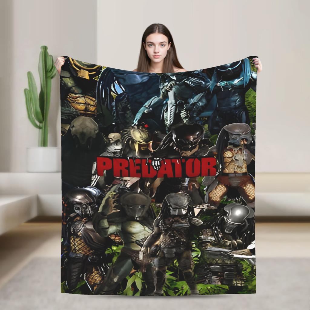 Predator Badlands 2025 Movies Warm Soft Blanket  Decorative Plush Throw Blanket Funny Couch Bed Flannel Bedspread Sofa Bed Cover