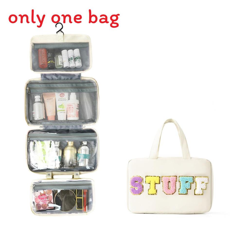 Polyester Travel Toiletry Bag With Dry Wet Separation And Hanging Design For Home And Travel Use