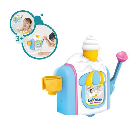 Ice Cream Bubble Bath Toy for Toddlers Bath Bubble Machine with Foam Maker Ice Cream Pretend Play Set Bathtub Toys for 3-8 Years Old Boys Girls