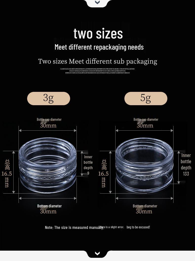 Transparent Travel Cosmetic Refill Jars - Portable Round Cream Bottles
