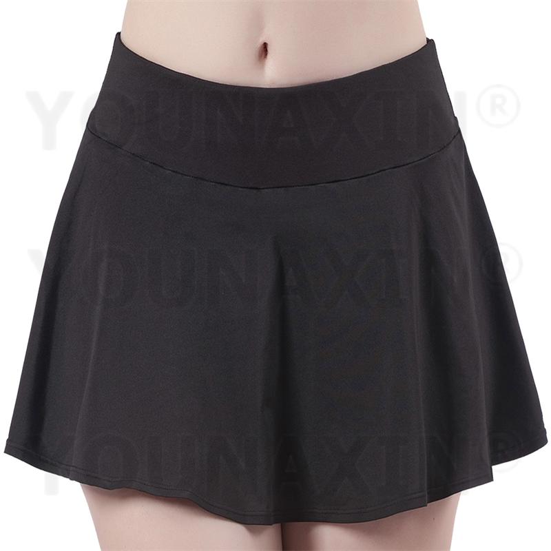 Women's Tennis Culottes High Waist Fitness Skirt Training Running Yoga Badminton Sports Shorts Lining Girl Anti-emptied Quick Dry S M L XL 2XL