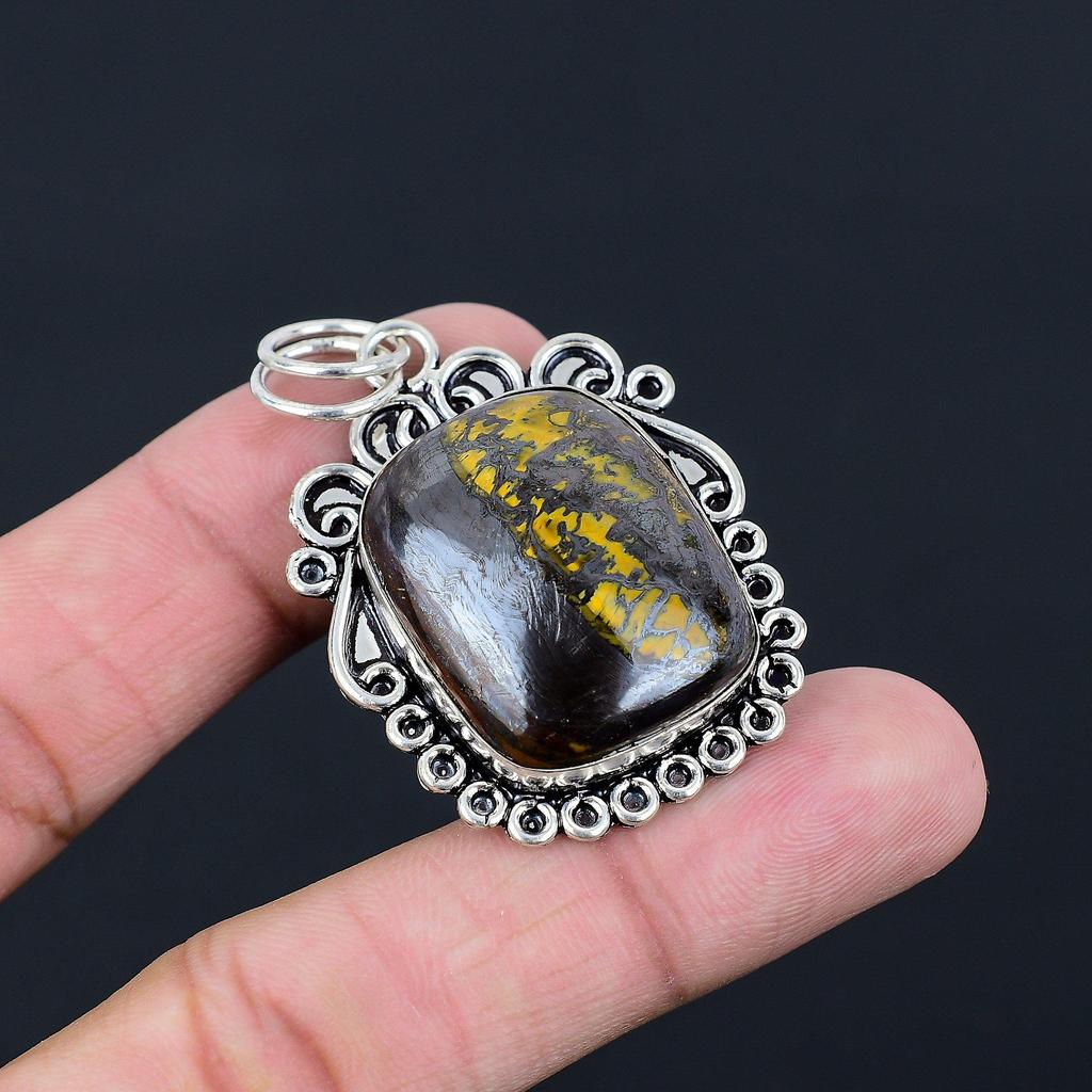 Natural Iron Tiger Eye Gemstone Pendant 925 Sterling Silver Jewelry For Girls