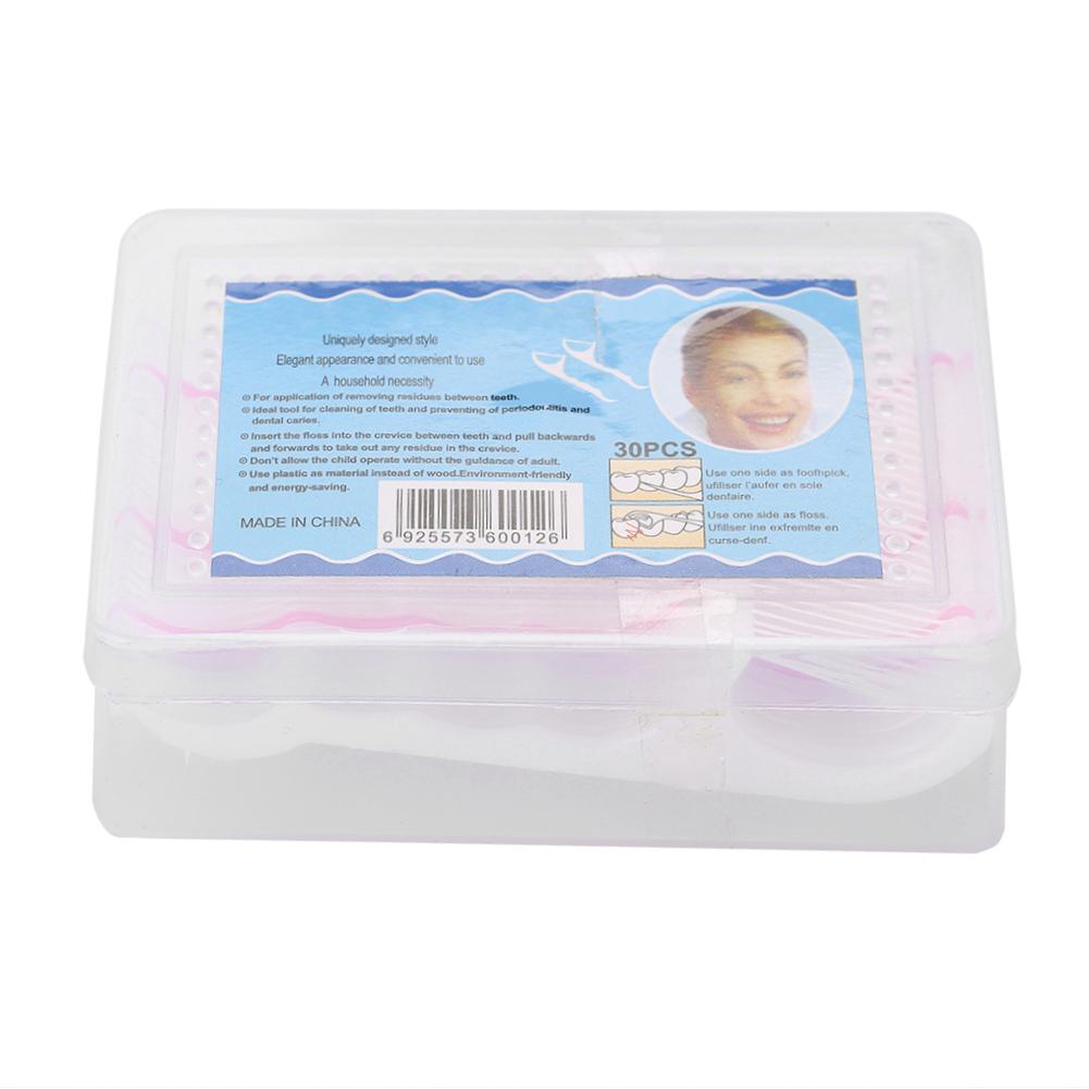

2-in-1 Dental Floss Toothpick Disposable Tooth Sticks Tooth Cleaner Oral Care Tool 30pcs