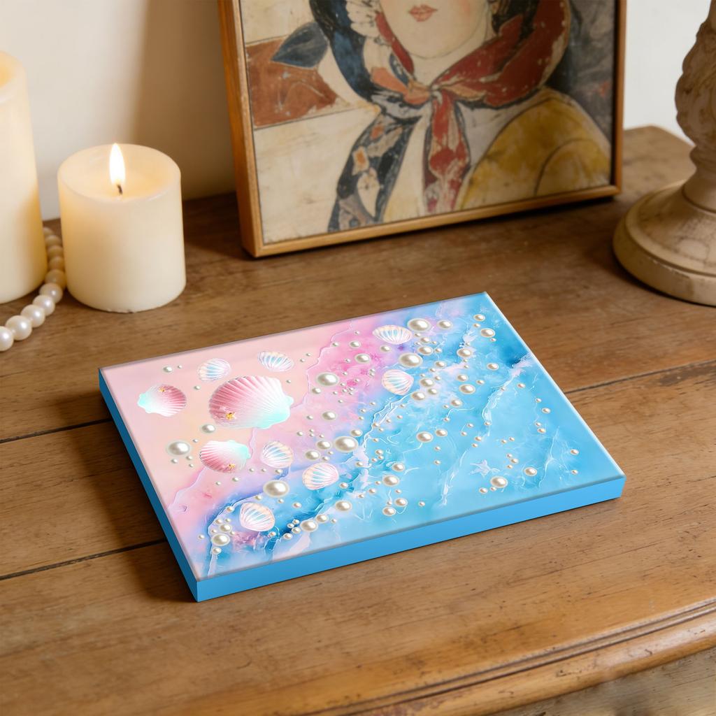 Snäckor DIY Specialform Borr Pärla Ädelsten Diamantkonstmålning Kit Med Ram 15x20cm Diamantpunkter Pärla Ädelsten Målning Heminredning