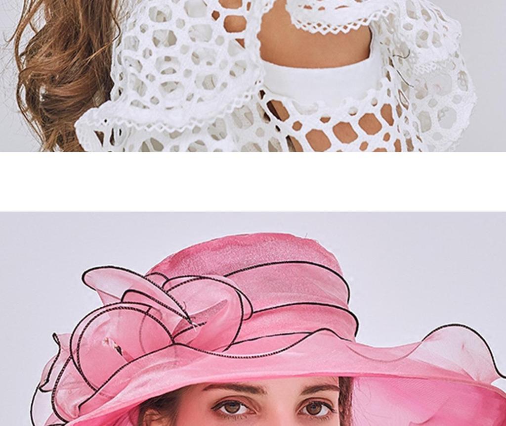 Women's Summer Foldable Sun Hat: European & American Style Fedora with Flower Organza Design