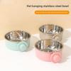 Stainless Steel Small Pet Bowl Hanging Feeding Cup Dog Crate Food and Water Bowl  for Medium Large