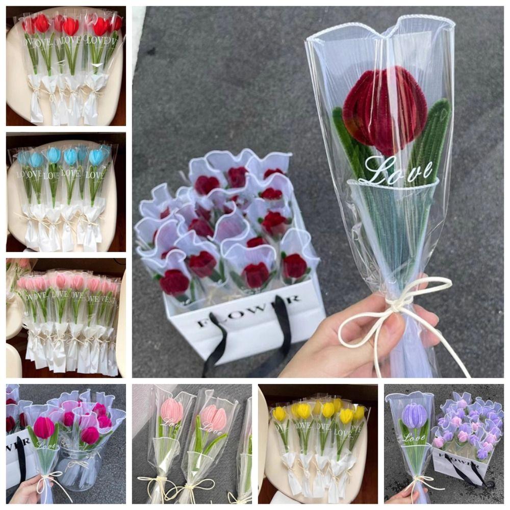 Handgefertigter Tulpen-Drehstab Abschlussgeschenke Künstliche Tulpenblume Süßer Blumenstrauß Paar